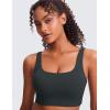 imageCRZ YOGA Butterluxe Womens U Back Sports Bra  Scoop Neck Padded Low Impact Yoga Clothes Workout Crop Top with Built in PadsMelanite
