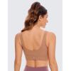 imageCRZ YOGA Butterluxe Womens U Back Sports Bra  Scoop Neck Padded Low Impact Yoga Clothes Workout Crop Top with Built in PadsMocha Mousse