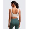 imageCRZ YOGA Butterluxe Womens U Back Sports Bra  Scoop Neck Padded Low Impact Yoga Clothes Workout Crop Top with Built in PadsMojave Tan