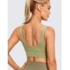imageCRZ YOGA Butterluxe Womens U Back Sports Bra  Scoop Neck Padded Low Impact Yoga Clothes Workout Crop Top with Built in PadsMoss Green