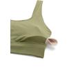 imageCRZ YOGA Butterluxe Womens U Back Sports Bra  Scoop Neck Padded Low Impact Yoga Clothes Workout Crop Top with Built in PadsMoss Green