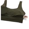 imageCRZ YOGA Butterluxe Womens U Back Sports Bra  Scoop Neck Padded Low Impact Yoga Clothes Workout Crop Top with Built in PadsOlive Green