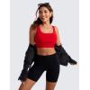 imageCRZ YOGA Butterluxe Womens U Back Sports Bra  Scoop Neck Padded Low Impact Yoga Clothes Workout Crop Top with Built in PadsRed Chili