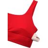 imageCRZ YOGA Butterluxe Womens U Back Sports Bra  Scoop Neck Padded Low Impact Yoga Clothes Workout Crop Top with Built in PadsRed Chili
