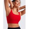 imageCRZ YOGA Butterluxe Womens U Back Sports Bra  Scoop Neck Padded Low Impact Yoga Clothes Workout Crop Top with Built in PadsRed Chili