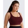 imageCRZ YOGA Butterluxe Womens U Back Sports Bra  Scoop Neck Padded Low Impact Yoga Clothes Workout Crop Top with Built in PadsRed Merlot