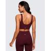 imageCRZ YOGA Butterluxe Womens U Back Sports Bra  Scoop Neck Padded Low Impact Yoga Clothes Workout Crop Top with Built in PadsRed Merlot