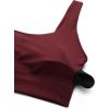 imageCRZ YOGA Butterluxe Womens U Back Sports Bra  Scoop Neck Padded Low Impact Yoga Clothes Workout Crop Top with Built in PadsRed Merlot