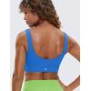 imageCRZ YOGA Butterluxe Womens U Back Sports Bra  Scoop Neck Padded Low Impact Yoga Clothes Workout Crop Top with Built in PadsSparkle Blue