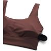 imageCRZ YOGA Butterluxe Womens U Back Sports Bra  Scoop Neck Padded Low Impact Yoga Clothes Workout Crop Top with Built in PadsTaupe