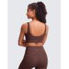 imageCRZ YOGA Butterluxe Womens U Back Sports Bra  Scoop Neck Padded Low Impact Yoga Clothes Workout Crop Top with Built in PadsTaupe