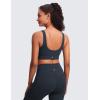 imageCRZ YOGA Butterluxe Womens U Back Sports Bra  Scoop Neck Padded Low Impact Yoga Clothes Workout Crop Top with Built in PadsTrue Navy