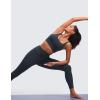 imageCRZ YOGA Butterluxe Womens U Back Sports Bra  Scoop Neck Padded Low Impact Yoga Clothes Workout Crop Top with Built in PadsTrue Navy