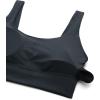 imageCRZ YOGA Butterluxe Womens U Back Sports Bra  Scoop Neck Padded Low Impact Yoga Clothes Workout Crop Top with Built in PadsTrue Navy