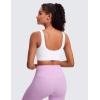 imageCRZ YOGA Butterluxe Womens U Back Sports Bra  Scoop Neck Padded Low Impact Yoga Clothes Workout Crop Top with Built in PadsWhite