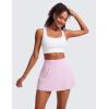 imageCRZ YOGA Butterluxe Womens U Back Sports Bra  Scoop Neck Padded Low Impact Yoga Clothes Workout Crop Top with Built in PadsWhite