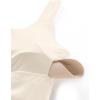 imageCRZ YOGA Butterluxe Womens U Back Sports Bra  Scoop Neck Padded Low Impact Yoga Clothes Workout Crop Top with Built in PadsWhite Apricot