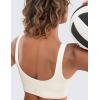 imageCRZ YOGA Butterluxe Womens U Back Sports Bra  Scoop Neck Padded Low Impact Yoga Clothes Workout Crop Top with Built in PadsWhite Apricot