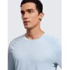 imageCRZ YOGA Lightweight Long Sleeve Shirts for Men Moisture Wicking Quick Dry TShirt Workout Running Basic Tee TopsChambray Blue Heather