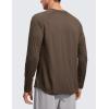 imageCRZ YOGA Lightweight Long Sleeve Shirts for Men Moisture Wicking Quick Dry TShirt Workout Running Basic Tee TopsDark Mocha