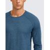 imageCRZ YOGA Lightweight Long Sleeve Shirts for Men Moisture Wicking Quick Dry TShirt Workout Running Basic Tee TopsOcean Blue Heather