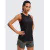 imageCRZ YOGA Lightweight Racerback Tank Tops for Women High Neck Workout Athletic Running Sleeveless ShirtsBlack