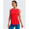 imageCRZ YOGA Lightweight Racerback Tank Tops for Women High Neck Workout Athletic Running Sleeveless ShirtsDeep Red