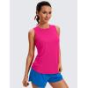 imageCRZ YOGA Lightweight Racerback Tank Tops for Women High Neck Workout Athletic Running Sleeveless ShirtsGranita Pink