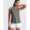 imageCRZ YOGA Lightweight Racerback Tank Tops for Women High Neck Workout Athletic Running Sleeveless ShirtsGrey Sage