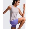 imageCRZ YOGA Lightweight Racerback Tank Tops for Women High Neck Workout Athletic Running Sleeveless ShirtsIced Iris