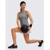 imageCRZ YOGA Lightweight Racerback Tank Tops for Women High Neck Workout Athletic Running Sleeveless ShirtsPlatinum Heather