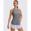 imageCRZ YOGA Lightweight Racerback Tank Tops for Women High Neck Workout Athletic Running Sleeveless ShirtsPlatinum Heather
