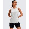 imageCRZ YOGA Lightweight Racerback Tank Tops for Women High Neck Workout Athletic Running Sleeveless ShirtsSilver Mist