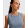 imageCRZ YOGA Lightweight Racerback Tank Tops for Women High Neck Workout Athletic Running Sleeveless ShirtsSlate Blue