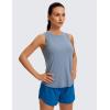 imageCRZ YOGA Lightweight Racerback Tank Tops for Women High Neck Workout Athletic Running Sleeveless ShirtsSlate Blue