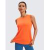 imageCRZ YOGA Lightweight Racerback Tank Tops for Women High Neck Workout Athletic Running Sleeveless ShirtsSweet Orange