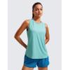 imageCRZ YOGA Lightweight Racerback Tank Tops for Women High Neck Workout Athletic Running Sleeveless ShirtsTropical Mint Green