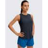 imageCRZ YOGA Lightweight Racerback Tank Tops for Women High Neck Workout Athletic Running Sleeveless ShirtsTrue Navy