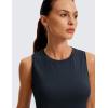 imageCRZ YOGA Lightweight Racerback Tank Tops for Women High Neck Workout Athletic Running Sleeveless ShirtsTrue Navy