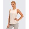 imageCRZ YOGA Lightweight Racerback Tank Tops for Women High Neck Workout Athletic Running Sleeveless ShirtsWhite Opal