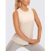 imageCRZ YOGA Lightweight Racerback Tank Tops for Women High Neck Workout Athletic Running Sleeveless ShirtsWhite Opal