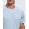 imageCRZ YOGA Lightweight Short Sleeve TShirt for Men Quick Dry Workout Running Athletic Tee Shirt TopsChambray Blue Heather