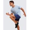 imageCRZ YOGA Lightweight Short Sleeve TShirt for Men Quick Dry Workout Running Athletic Tee Shirt TopsChambray Blue Heather