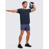 imageCRZ YOGA Lightweight Short Sleeve TShirt for Men Quick Dry Workout Running Athletic Tee Shirt TopsNavyheather