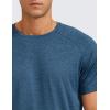imageCRZ YOGA Lightweight Short Sleeve TShirt for Men Quick Dry Workout Running Athletic Tee Shirt TopsOcean Blue Heather