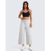imageCRZ YOGA Lightweight Wide Leg Cropped Pants for Women High Waisted Loose Casual Lounge Travel Work Sweatpants SummerPlatinum Grey