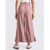 imageCRZ YOGA Lightweight Wide Leg Cropped Pants for Women High Waisted Loose Casual Lounge Travel Work Sweatpants SummerTwilight Rose Pink