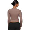 imageCRZ YOGA Long Sleeve Shirts for Women Soft Crew Neck Fall Basic Tight Tops Fitted Casual Going Out TShirtsBrown Purple