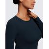 imageCRZ YOGA Long Sleeve Shirts for Women Soft Crew Neck Fall Basic Tight Tops Fitted Casual Going Out TShirtsTrue Navy