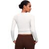 imageCRZ YOGA Long Sleeve Shirts for Women Soft Crew Neck Fall Basic Tight Tops Fitted Casual Going Out TShirtsWhite